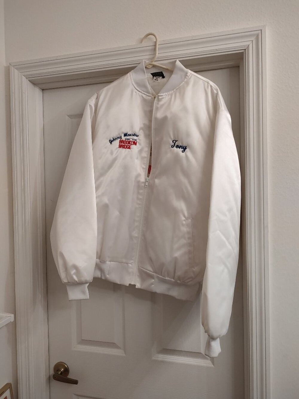 JOHNNY MAESTRO SATIN JACKET THE BROOKLYN BRIDGE XL